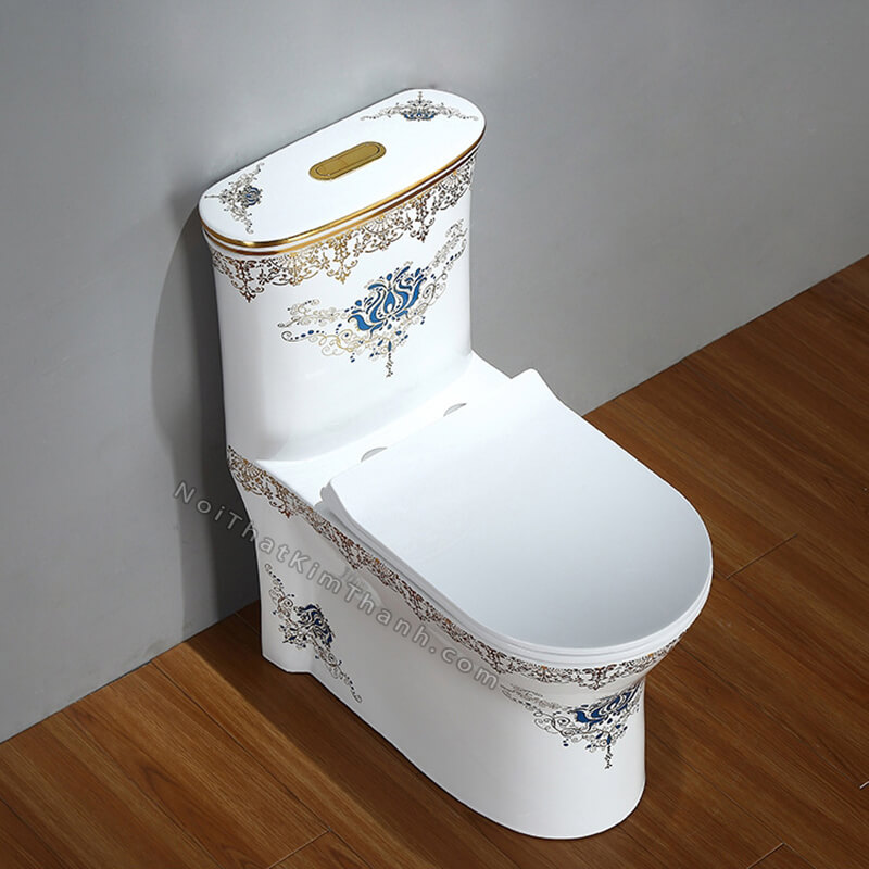 Bồn cầu bể cao hoa văn hoàng gia - BC126