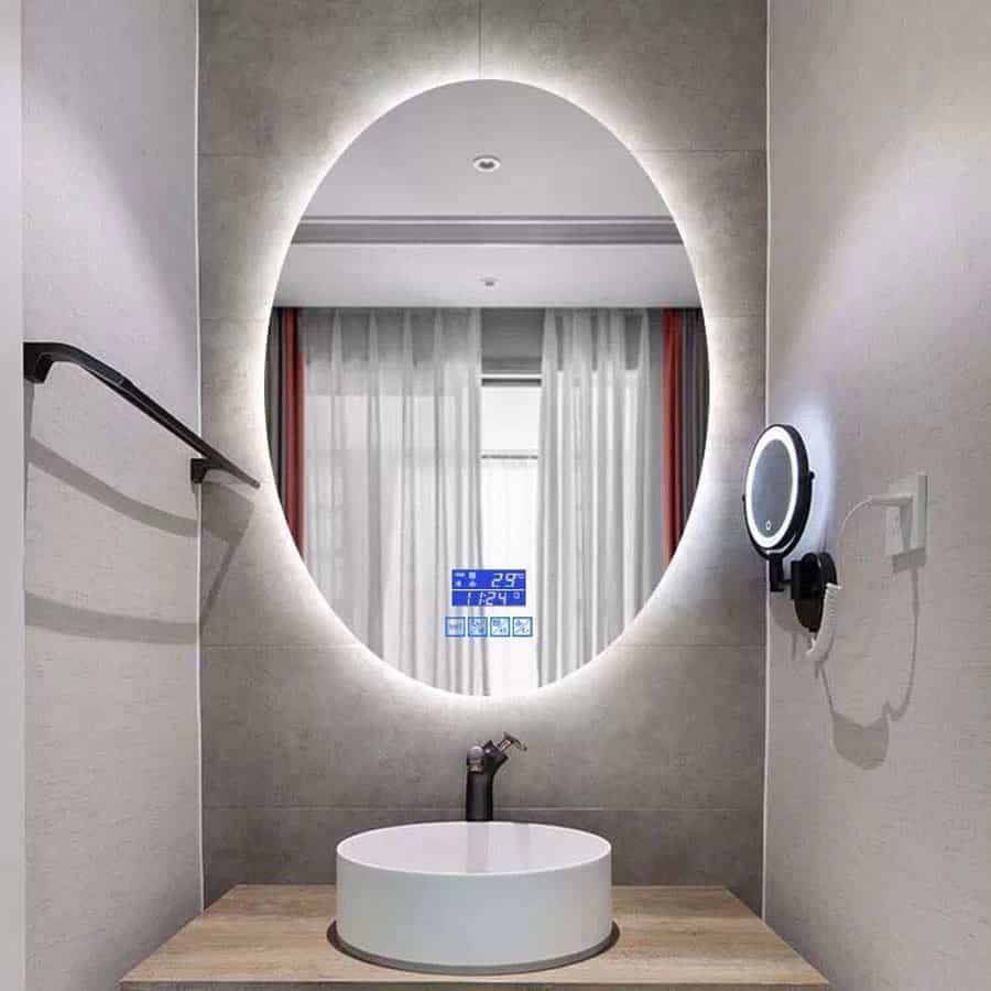 Gương trang điểm led cảm ứng hình elip oval đứng - GL11