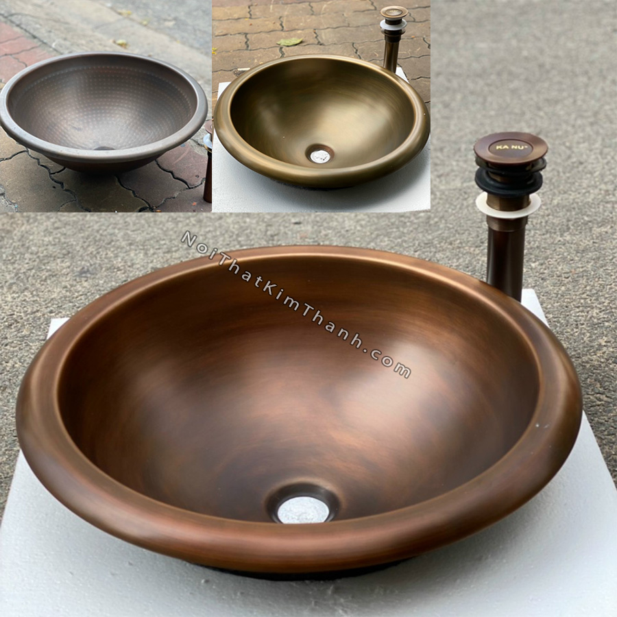 Lavabo đặt bàn bằng đồng nguyên khối - LB94