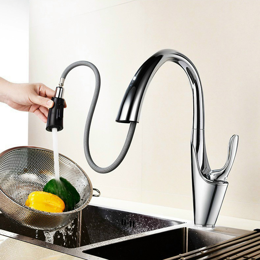 Vòi rửa chén nóng lạnh dây rút - SV137NL