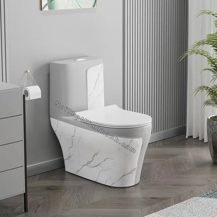 Bồn cầu màu xám phối vân đá - BC192