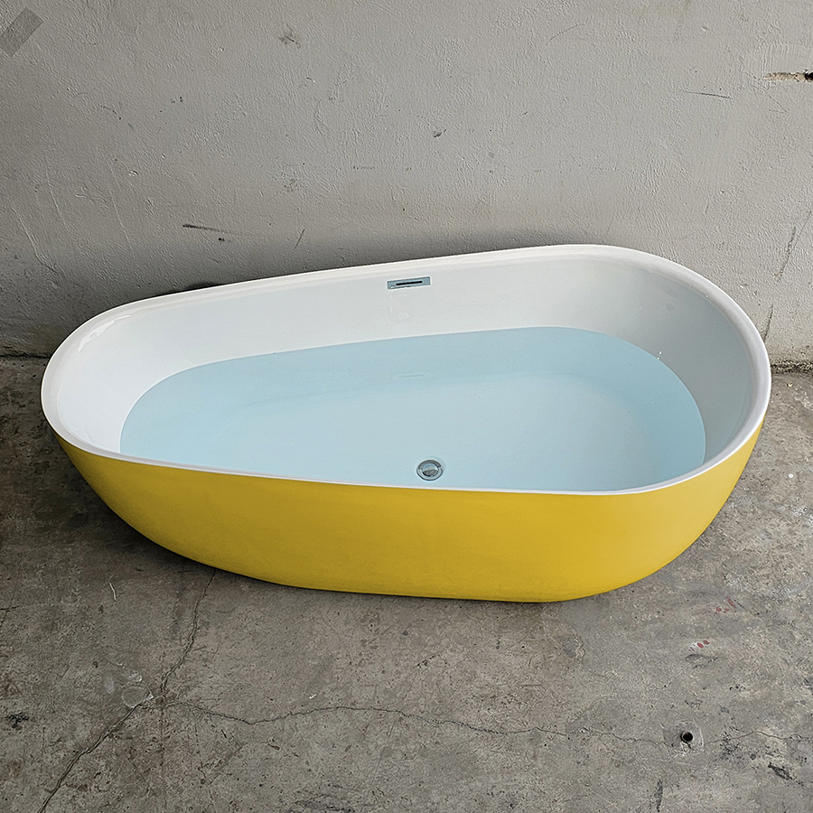 Bồn tắm oval giọt nước màu vàng - BT1290