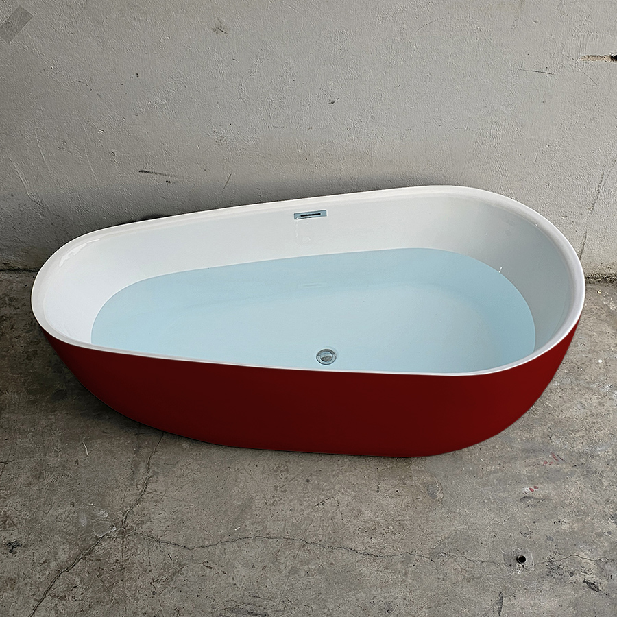 Bồn tắm oval giọt nước màu đỏ bordeaux - BT1295