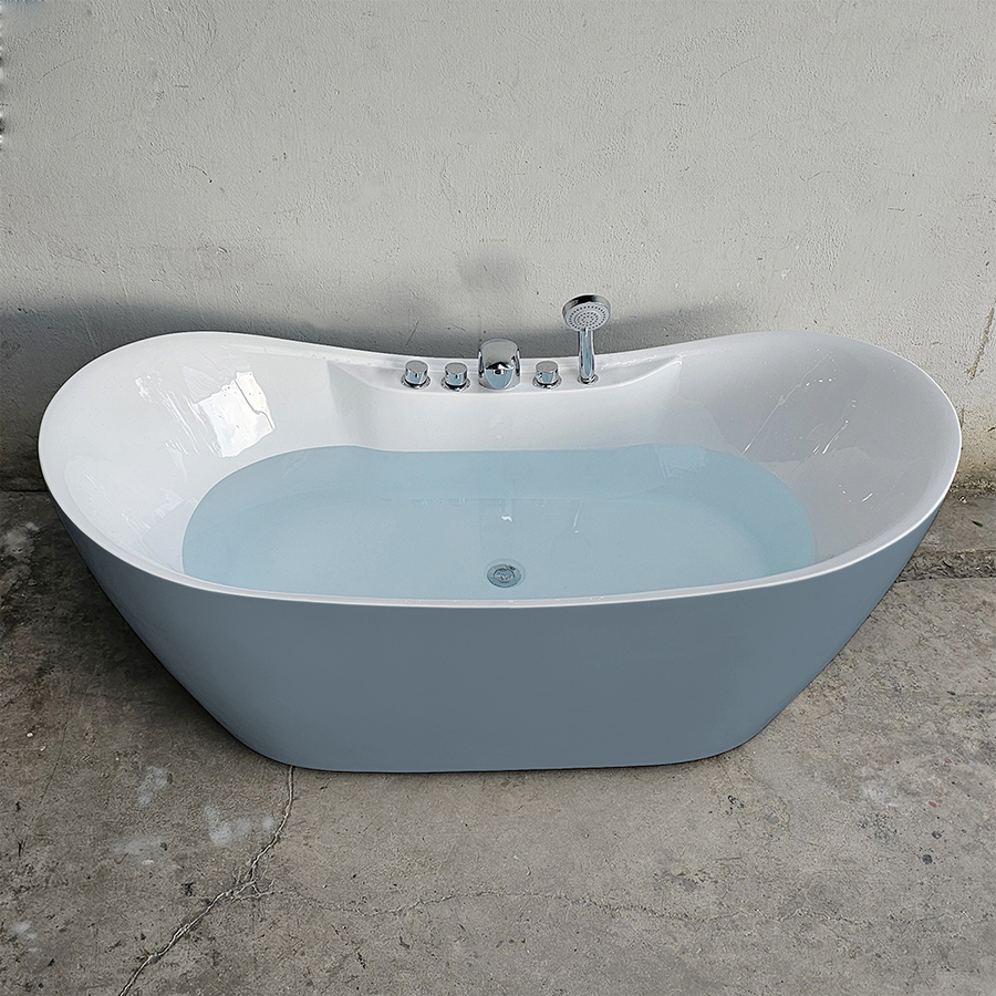 Bồn tắm acrylic thỏi vàng màu xám gắn vòi - BT1305