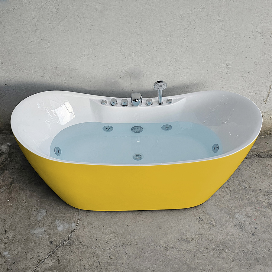 Bồn tắm massage thủy lực hình thỏi vàng màu vàng  - BT1313