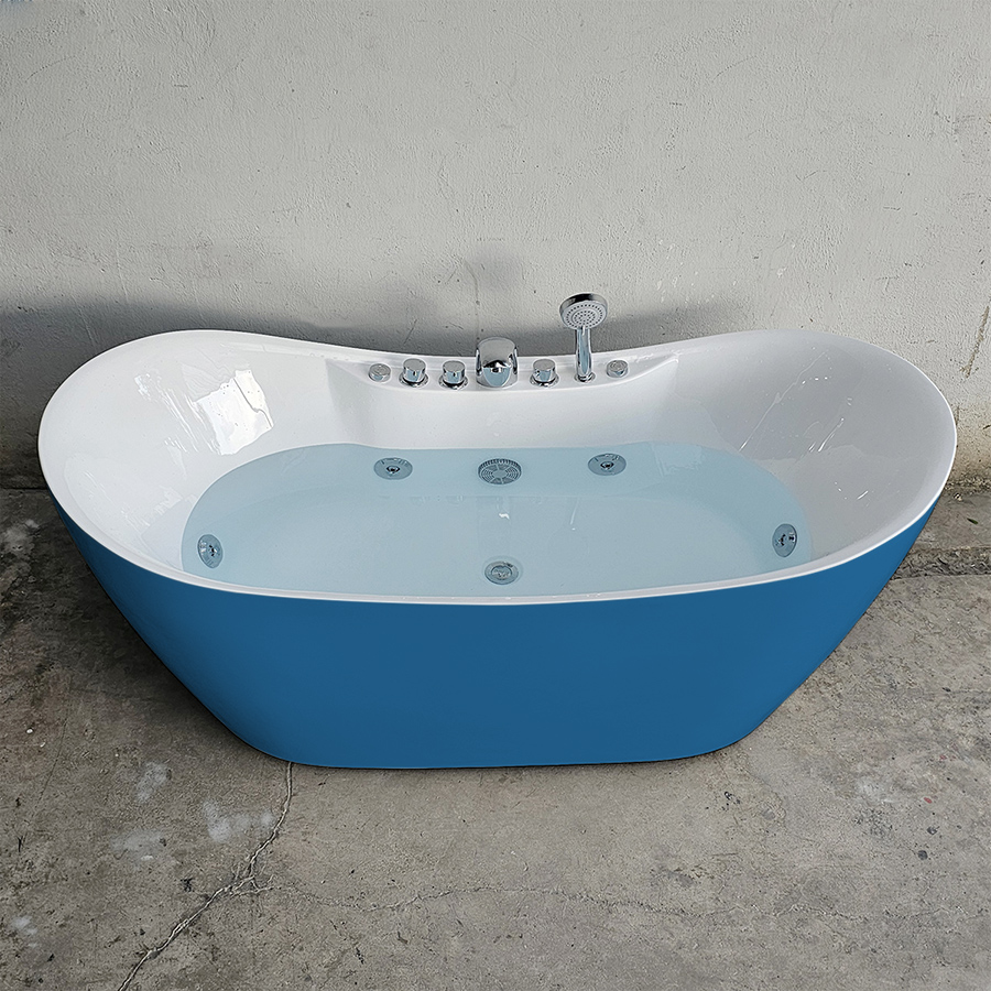 Bồn tắm massage thủy lực hình thỏi vàng màu xanh dương - BT1315