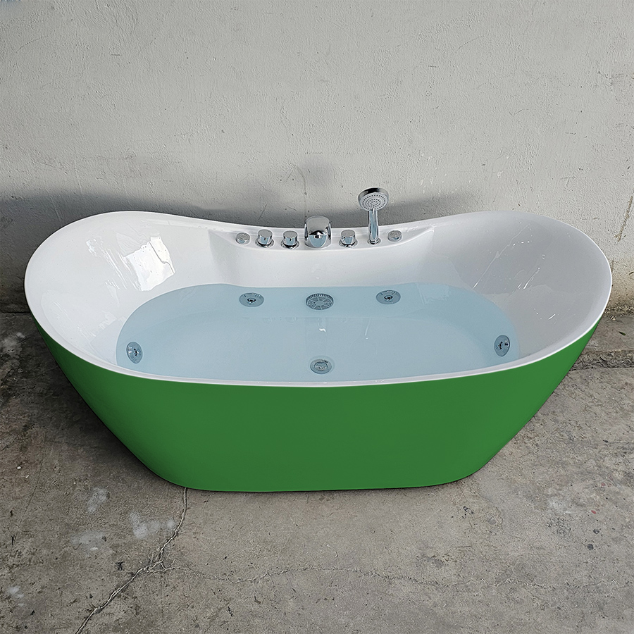 Bồn tắm massage thủy lực hình thỏi vàng màu xanh lục - BT1316