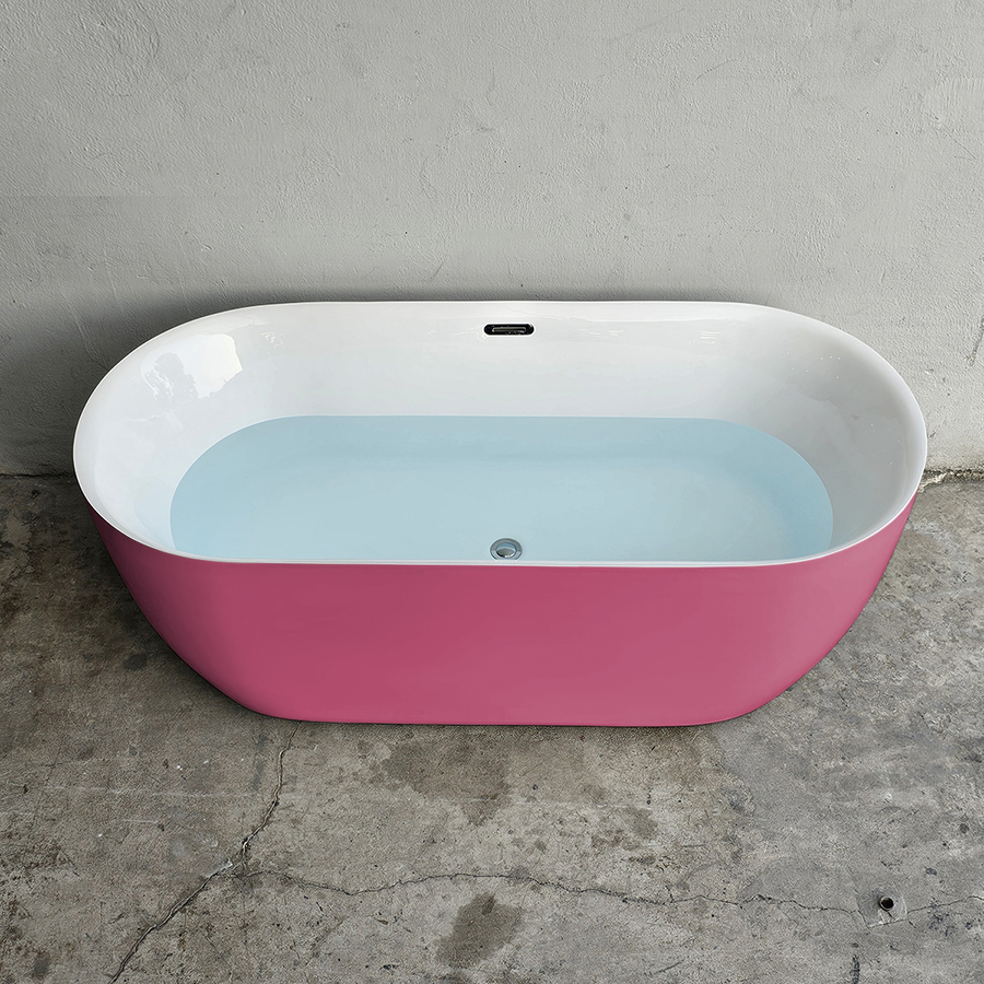 Bồn tắm oval bầu màu hồng  - BT1343