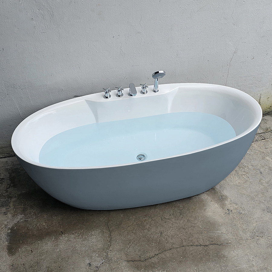 Bồn tắm oval trứng màu xám có vòi - BT1359