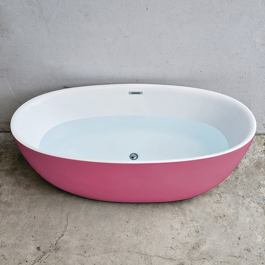 Bồn tắm bo viền hình oval màu hồng - BT1362