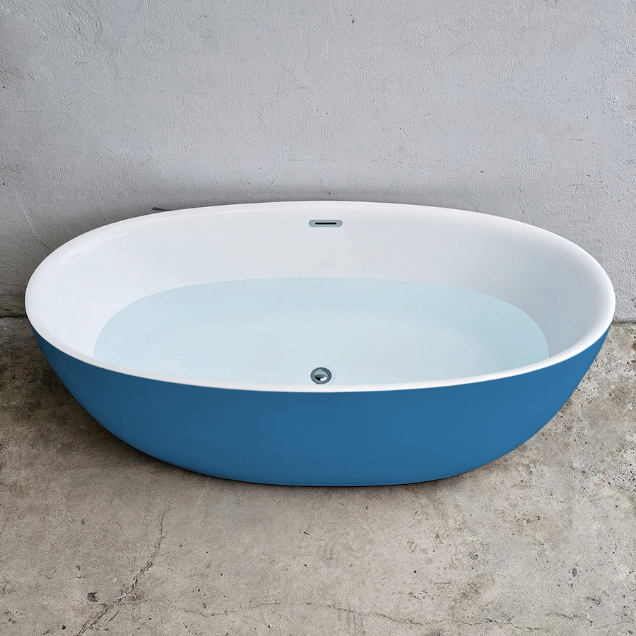 Bồn tắm bo viền hình oval màu xanh dương - BT1363