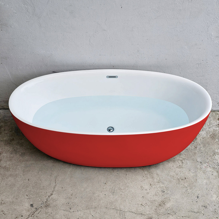 Bồn tắm bo viền hình oval màu đỏ - BT1366