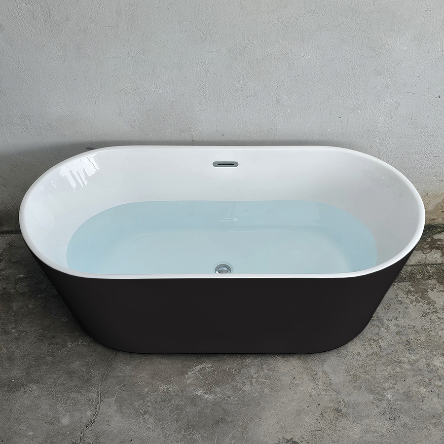 Bồn tắm hình oval thẳng màu đen - BT1368