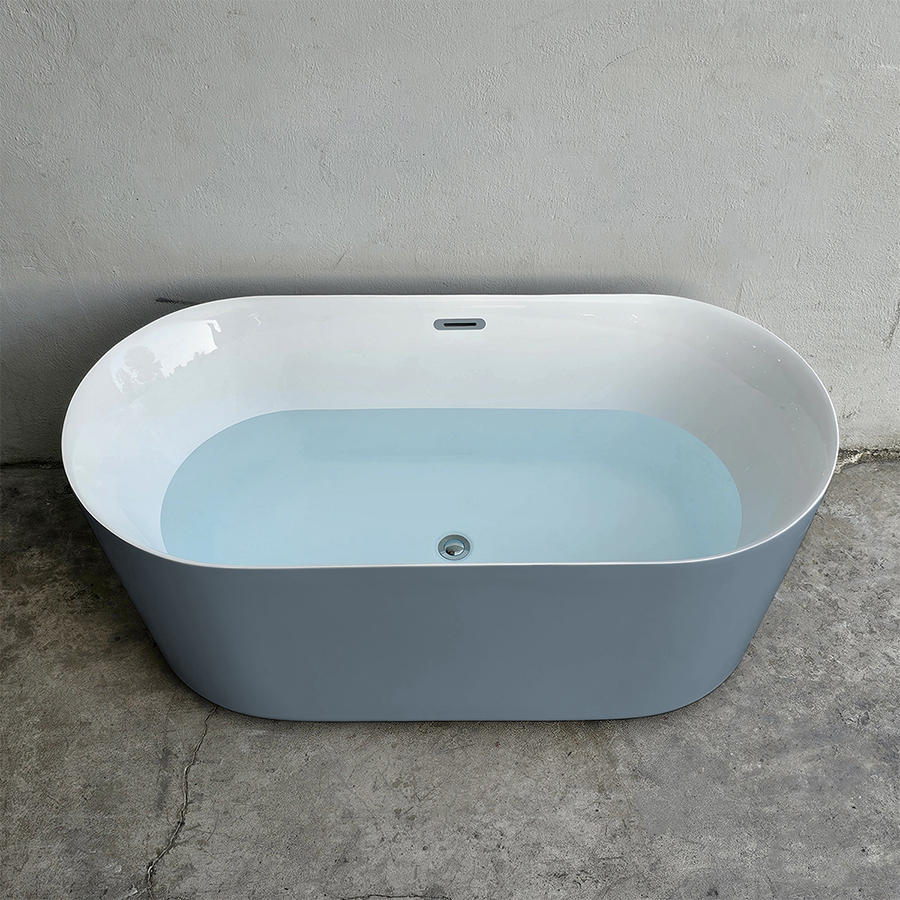 Bồn tắm hình oval thẳng màu xám - BT1378