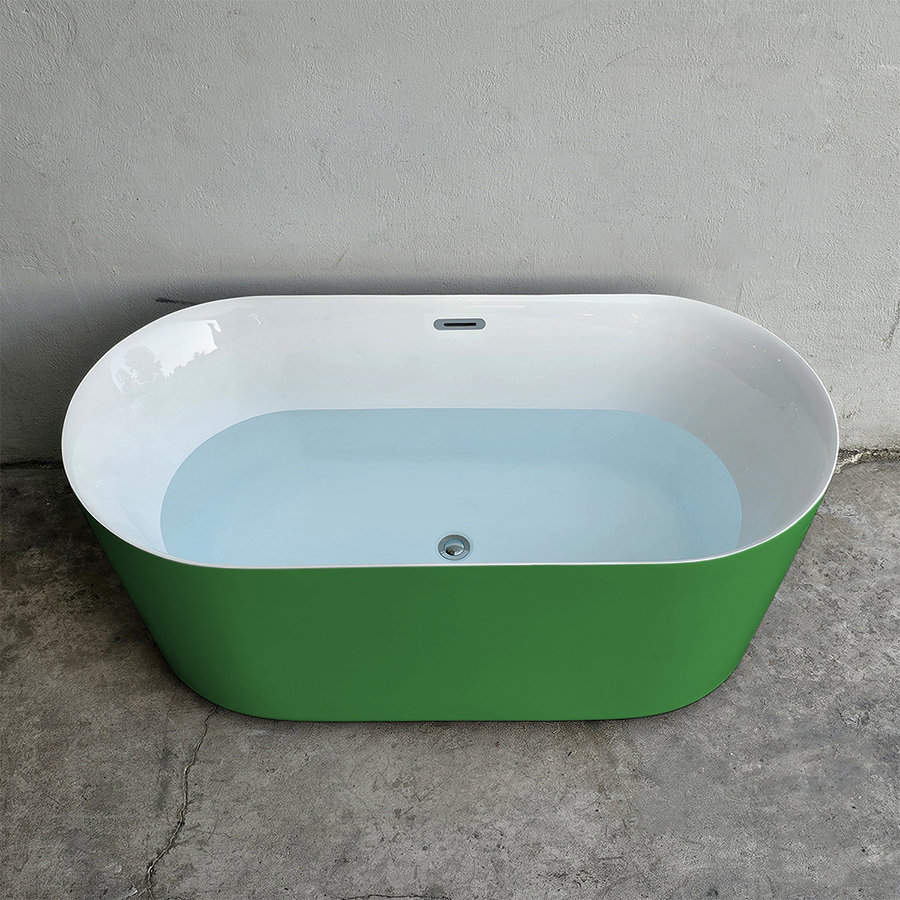 Bồn tắm hình oval thẳng màu xanh lục - BT1382